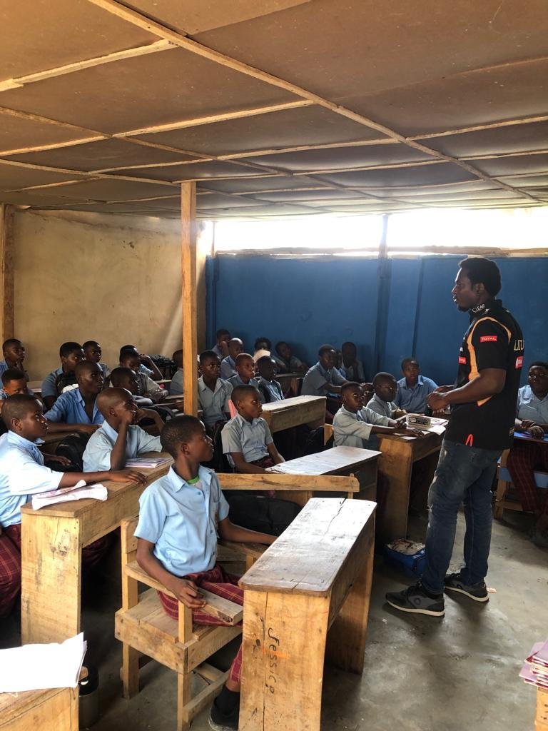 Uncle Sele Foundation education session with children seated in a classroom